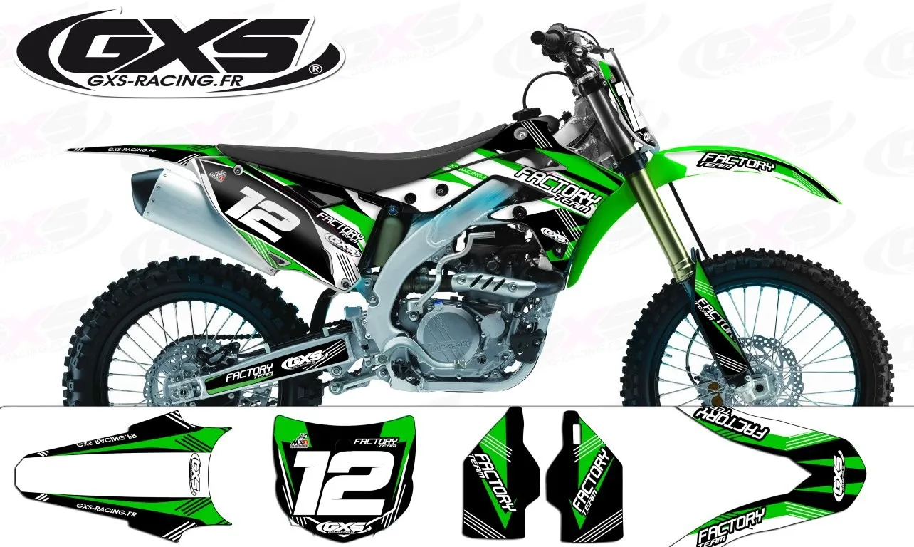 Kit déco Kawasaki 250 450kxf 2013 Factory Team Dash