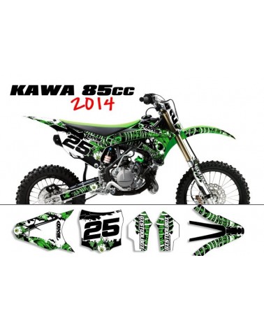 Graphic kit decal Kawasaki 85 KX 2014-2021 SURRENDER Kawasaki Standard Graphic Kit