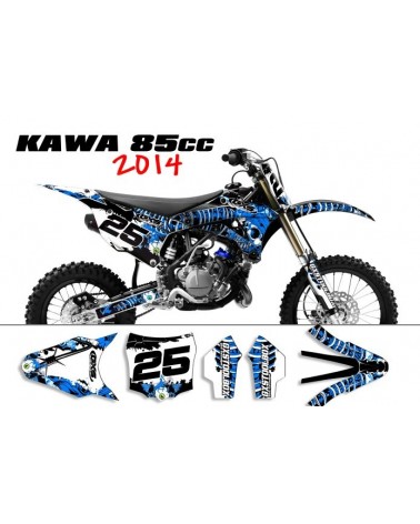 Graphic kit decal Kawasaki 85 KX 2014-2021 SURRENDER Kawasaki Standard Graphic Kit