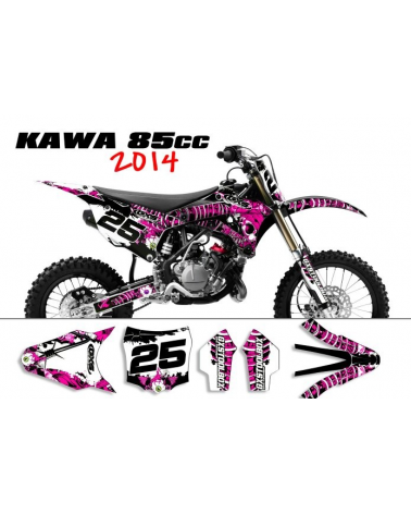 Kit déco Kawasaki 85 KX 2014 SURRENDER Kawasaki Standard Graphic Kit
