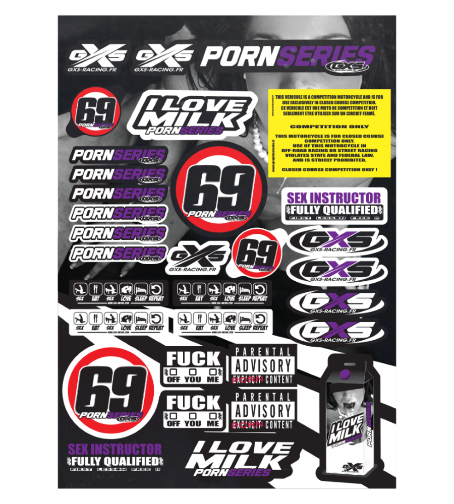 Planche A3 Stickers PORNSERIES PornSeries