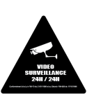 Autocollant VIDÉO SURVEILLANCE 24H / 24H Autocollant securité