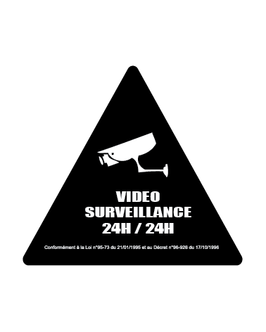 Autocollant VIDÉO SURVEILLANCE 24H / 24H Autocollant securité