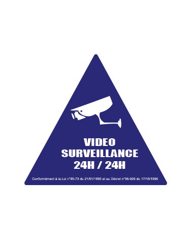 Autocollant VIDÉO SURVEILLANCE 24H / 24H Autocollant securité