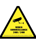 Autocollant VIDÉO SURVEILLANCE 24H / 24H Autocollant securité