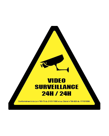 Autocollant VIDÉO SURVEILLANCE 24H / 24H Autocollant securité