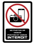 Autocollant Photos et vidéos interdit Autocollant securité