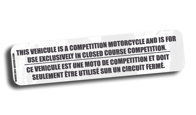 Sticker Warning moto competition Stickers
