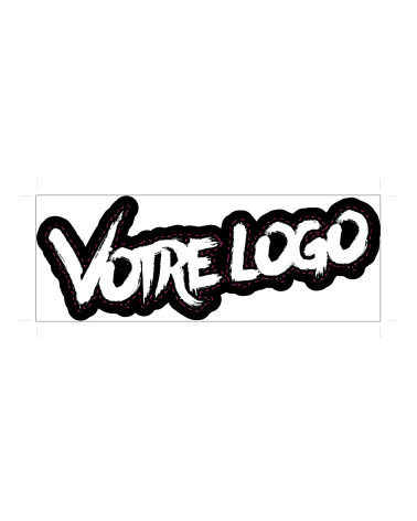 100 stickers 8x4cm + 100 OFFERTS Ton logo (impression)