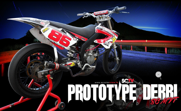 Prototype Derbi 80 MVT — kit Rockstar GXS