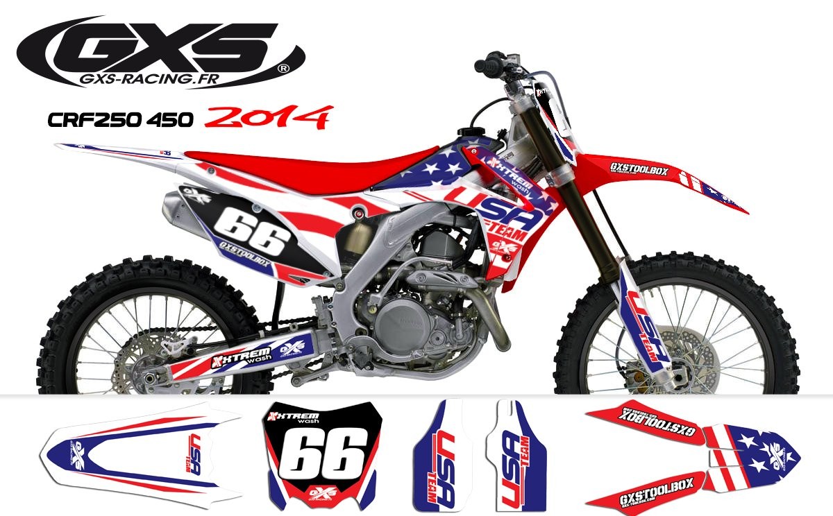 Kit déco Kit déco Honda 250-450 CRF 2014 USA