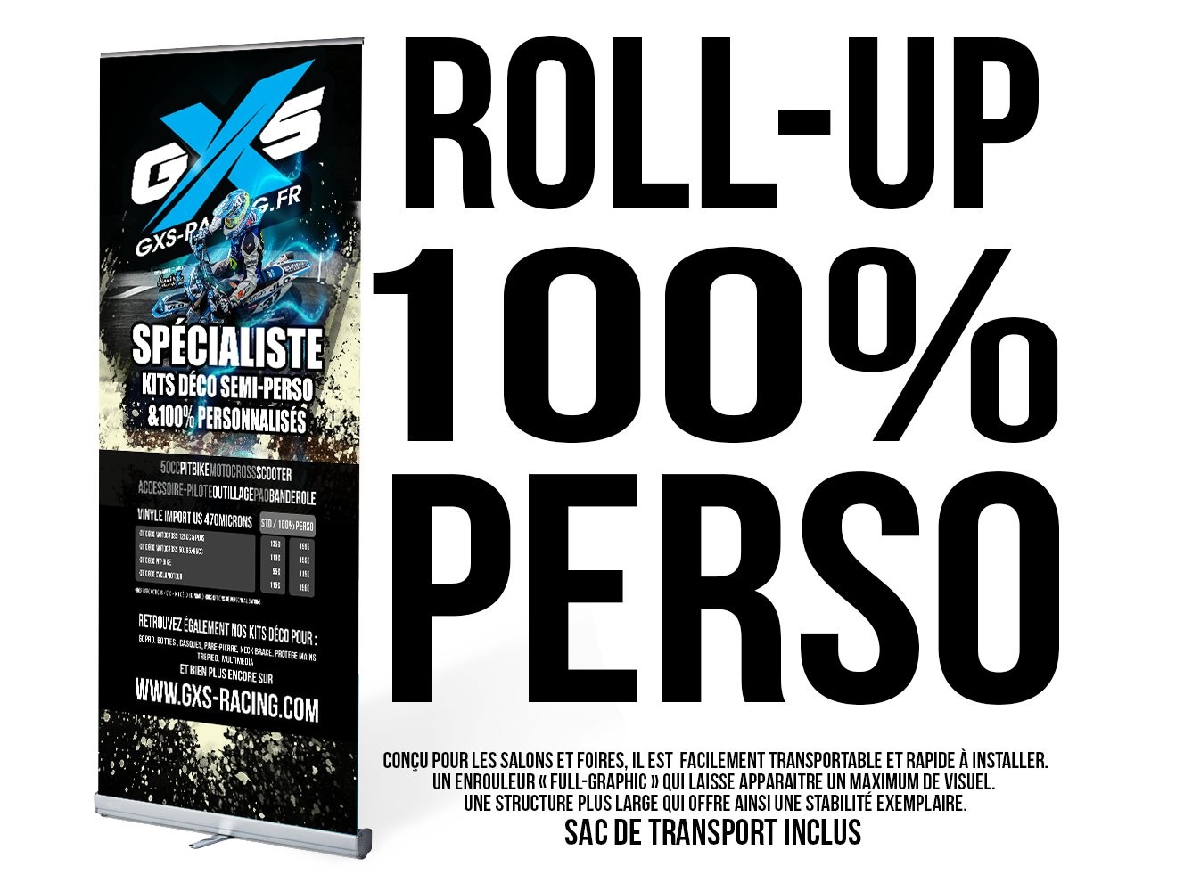 Kit déco Roll-Up Classic 1 face 100% Perso