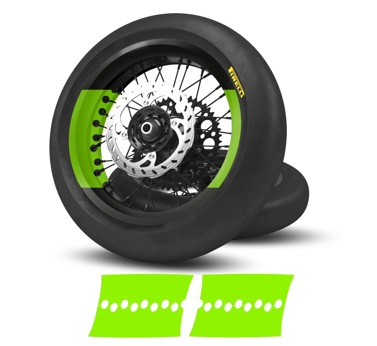 Kit déco Kit Jantes SUPERMOT Bi-Bandes