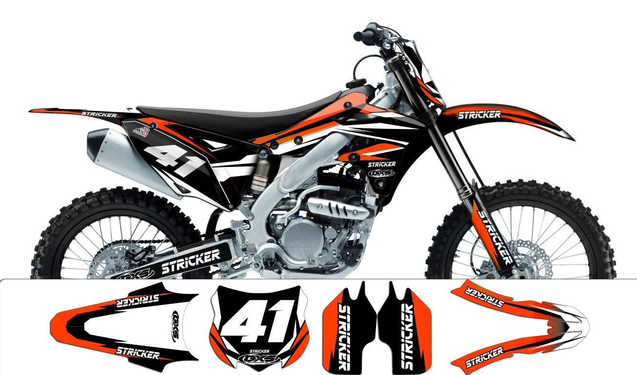Kit déco Kawasaki 250 KXF 2013 STRICKER