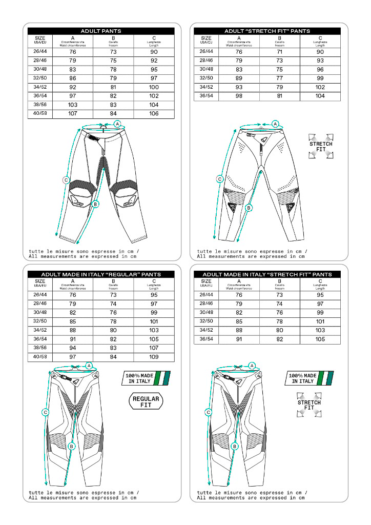 Guide des tailles UFO pour pantalons