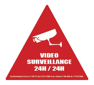 Kit déco autocollant video surveillance 24h 24h