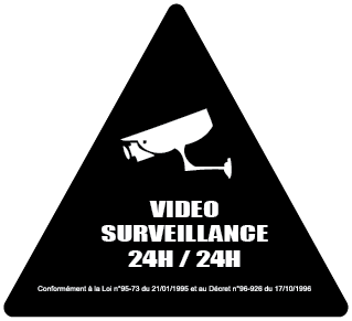Kit déco autocollant video surveillance 24h 24h