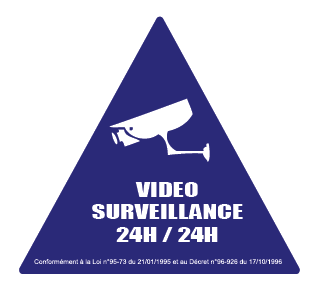 Kit déco autocollant video surveillance 24h 24h