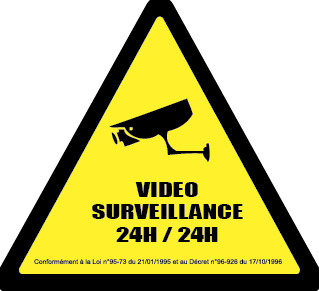 Kit déco autocollant video surveillance 24h 24h