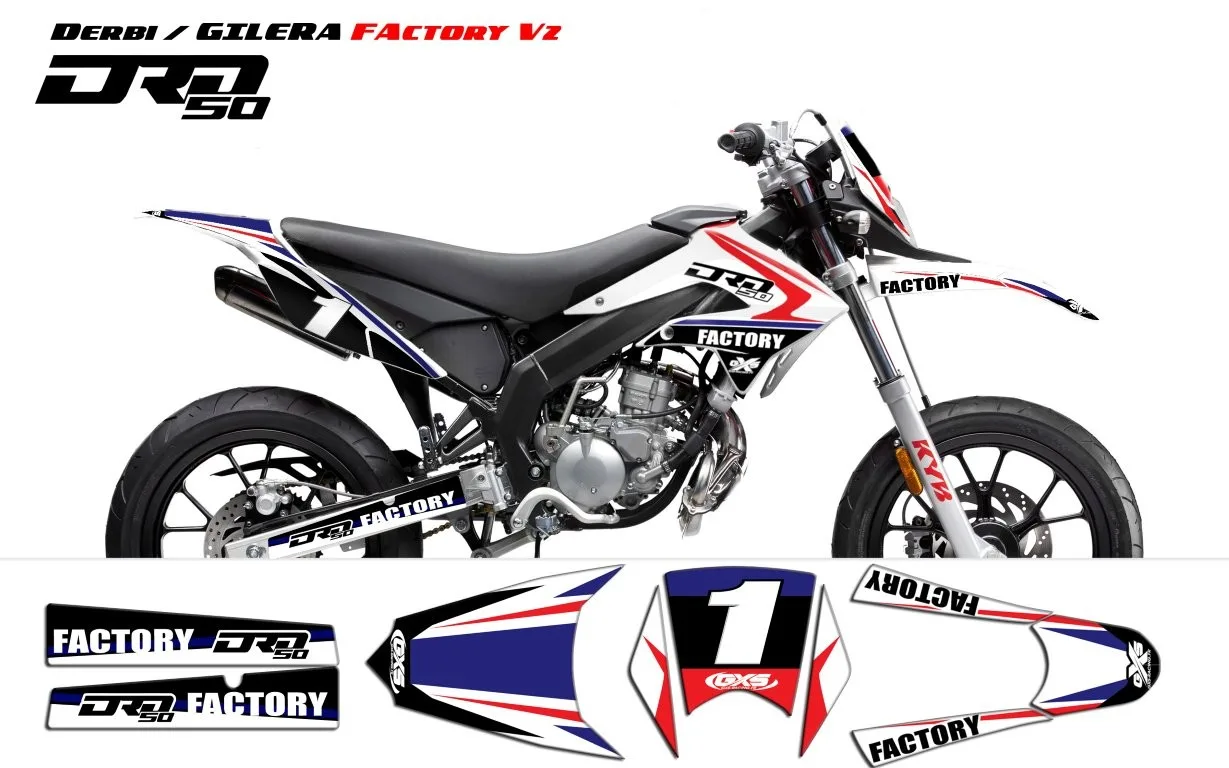 Kit déco Derbi Drd X Treme 11 17 Gilera Factory V2