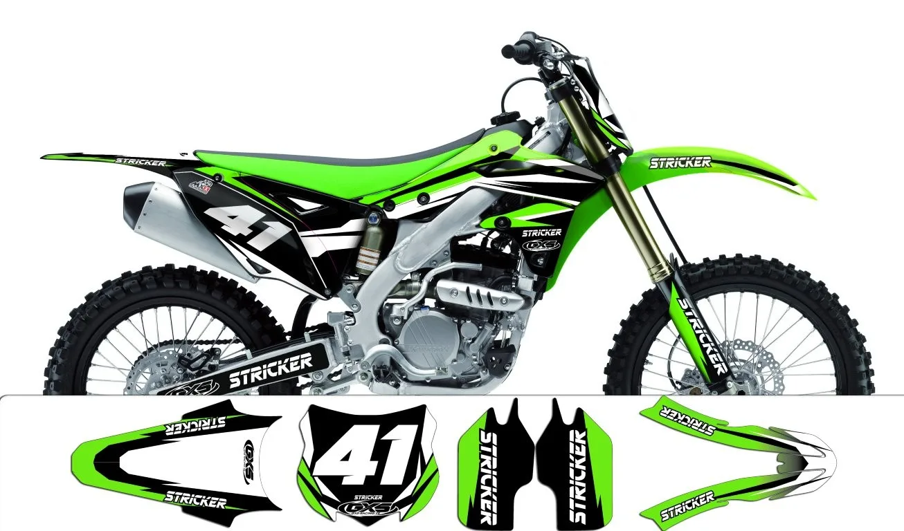 Kit déco Kawasaki 250 KXF 2013 Stricker