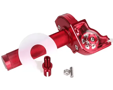Kit déco Poignée de gaz tirage rapide alu CNC — Rouge